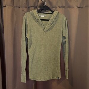 Duckworth women’s Polaris hooded henley medium wool spruce green like new
